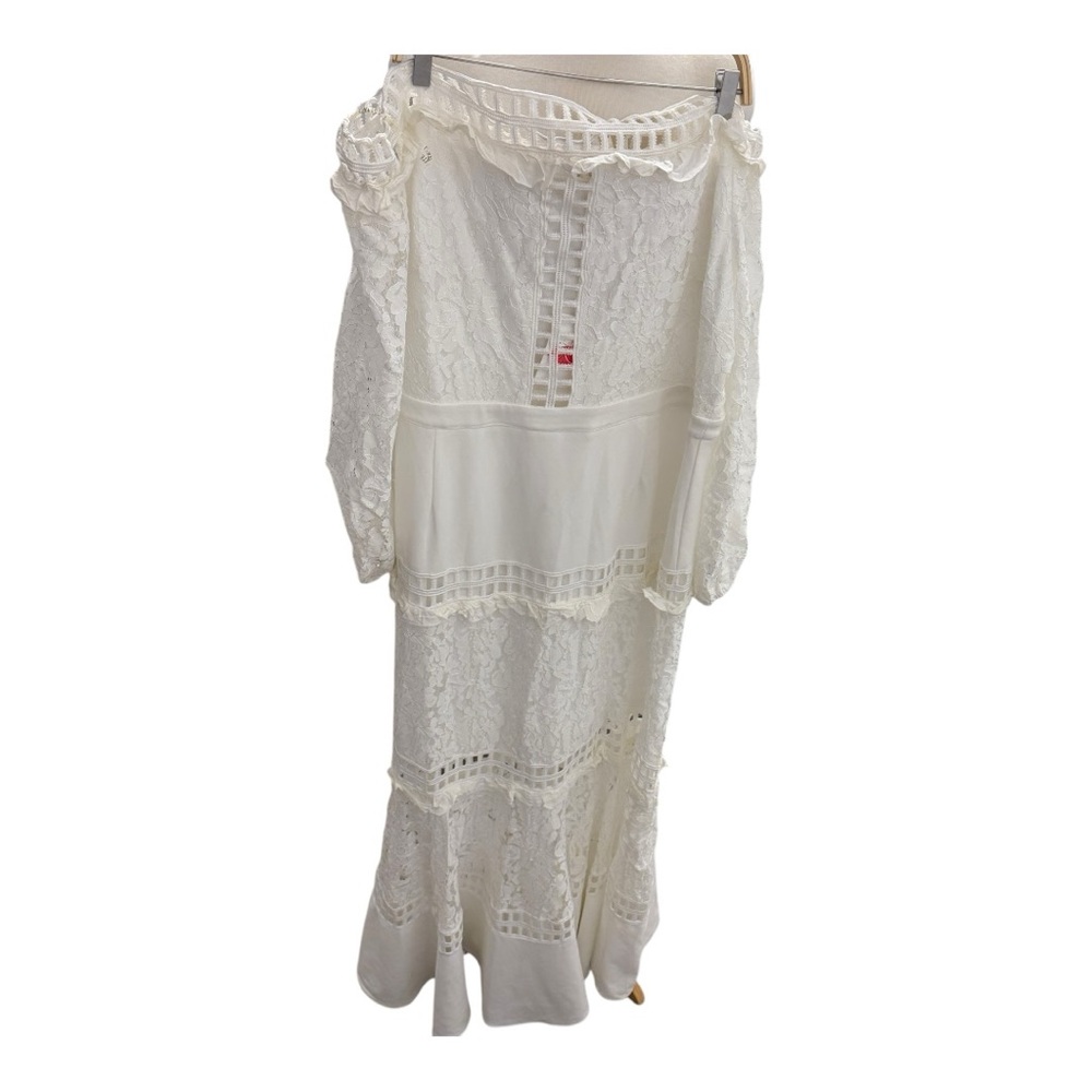 L’Atiste White Lace Maxi Dress | 2X | Off Shoulder | NWT